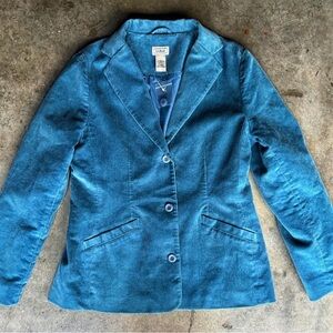 L.L. Bean Women's Teal Corduroy Blazer size 6